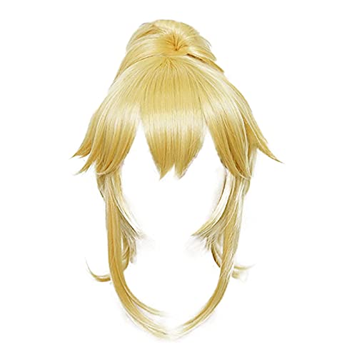 Perruque Princesse Peach blonde cheveux longs avec bonnet pour cosplay