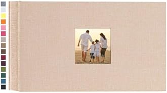 potricher Small Photo Album 4x6 100 Photos Linen Cover Picture Photo Book for Family Wedding Anniversary Baby Vacation (Beige,100 Pockets)