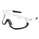 BOBSTER® Occhiali da sole da ciclismo a ruota libera, montatura bianco opaco/nero lucido, nero fumo rosso Revo, lenti gialle e trasparenti