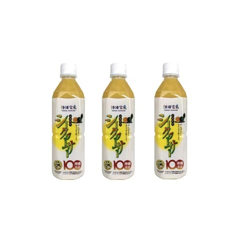 沖縄宝島 やんばる産シークヮーサー100% 500ml×3個 ノビレチン 青切り ストレート 果汁100% クエン酸