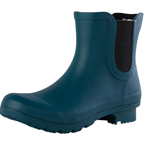 Roma Wide Ankle Rain Boots For women, Natural Rubber Short Rain Boots For Women Eco Friendly, Chelsea Rain Boots Women, Rain Boots Blue Women.