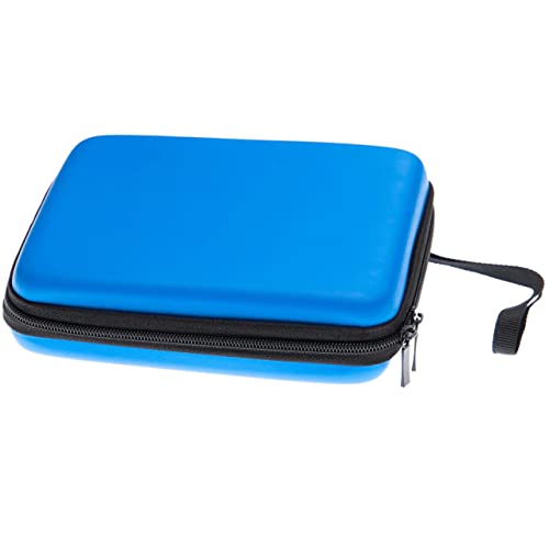 vhbw Bolsa Compatible con Nintendo 2DS Consola de Juegos - Funda Protectora, Bolsa de Transporte + Correa con mosquetón, Azul, Negro