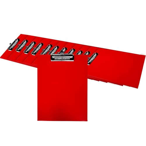 Image of Pack of 10 Janrax A4 Red PVC Clipboards