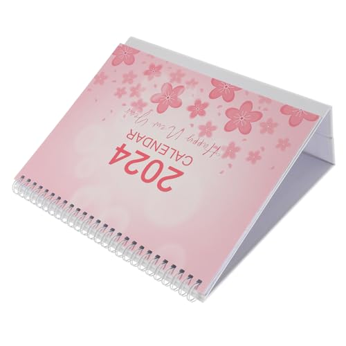 ELAYARD 年卓上カレンダー 花柄デザイン 翻転式 大型月間スケジュールプランナー オフィスと家用 書き込み可能 厚手紙質で効率的に予定管理