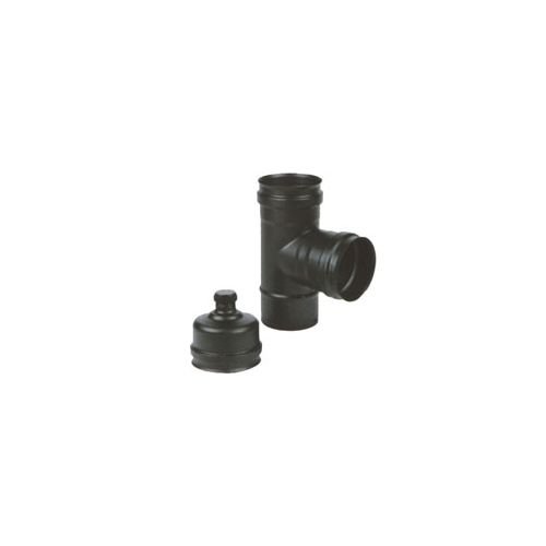 Codo a T para pellets de inoxidable Maral 8 negro 300 grados [Maral]