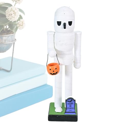 Figuras de Cascanueces de Halloween: Figuras navideñas afiladas de Madera, muñecas coleccionables de Temporada embrujadas Decorativas, de Personajes Pintados, Conjunto único de Cascanueces