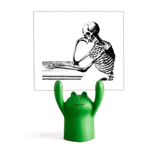 Support de dessin animé squelette humain grenouille range bureau ordonné
