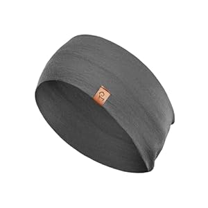 menique 100% Merino Damen Stirnband: menique rutschfeste Schweißbandbreite Ohrwärmer für das Laufen Wandern Yoga Sport-Stirnbänder für Feuchtigkeitsableitung und Haarband (universal, perfekt grau)