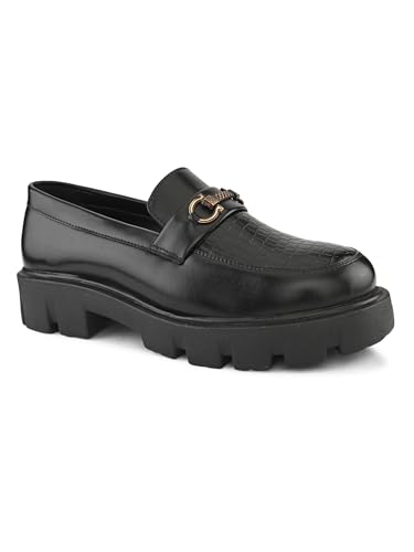 Image of STANPHORD Mens Loafers Stanphord Men's Slip On Loafers Shoes | Comfortable Lightweight Stylish Footwear for Casual, Formal TPZN 2231 Black-7