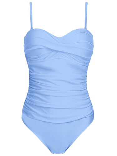 Image of RELLECIGA Women's Twist Front Shirred One Piece Swimsuit