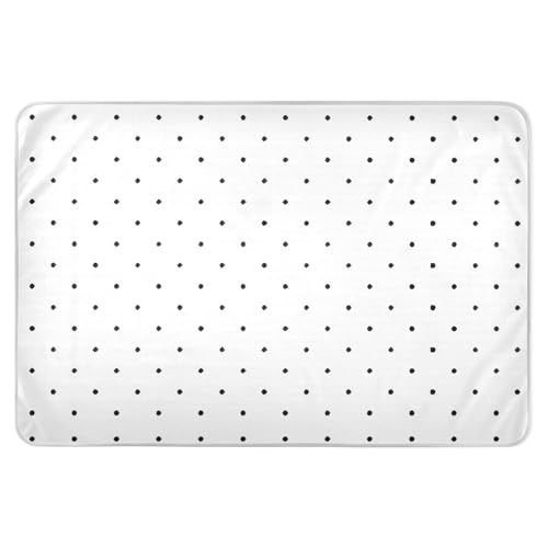 Chic Black Polka Dots White Waterproof Mattress Pad, Waterproof Washable Bed Pads, Bed Wetting Pads for Adults