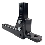 BRQ 10インチ調整式。2インチトレーラーレシーバーに対応。50mmボールジョイントと堅牢で耐久性の高い構造（2インチボールジョイント1個付属）。RV、キャンピングカー、ツーリングカーに最適です (調整式トレーラーアーム（ボールジョイント、ピン、ロックなし）)