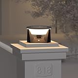 ZRJJMLAN 7.09' Solar Post Lights Outdoor, Post Solar Lights Outdoor IP54 Waterproof, 3000K Patio Column Light Outside, Dusk to Dawn Modern Pillar Light, Column Lighting for Posts Fence Entrance Garden