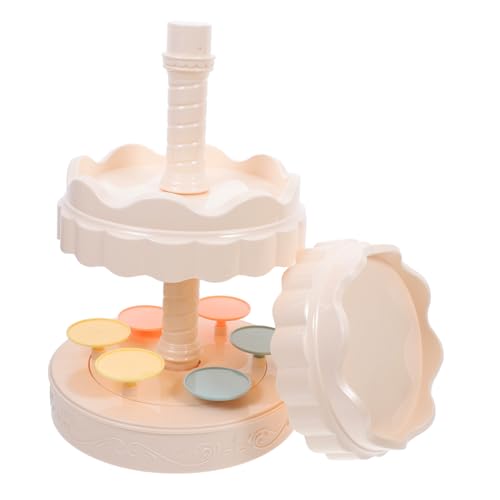 COLLBATH Revolving Dessert Display Stand with Automatic Rotating Tray for Cupcakes Cakes and Sushi Three Tiered Cake Carousel for Parties and Events