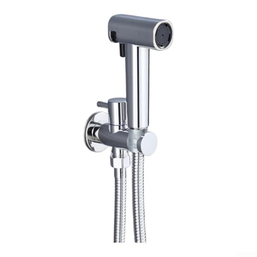 CYRENT Pulvérisateur de bidet mural haute pression à double mode, douche de toilette à main pour l'hygiène personnelle et l'entretien des couches (argenté)