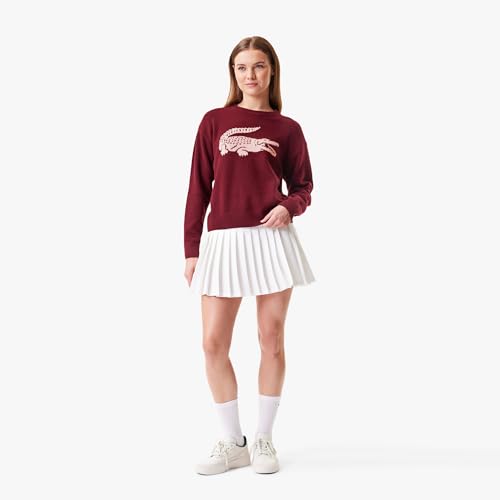 Image of Lacoste x Bandier Women's Contrast Crocodile Sweater