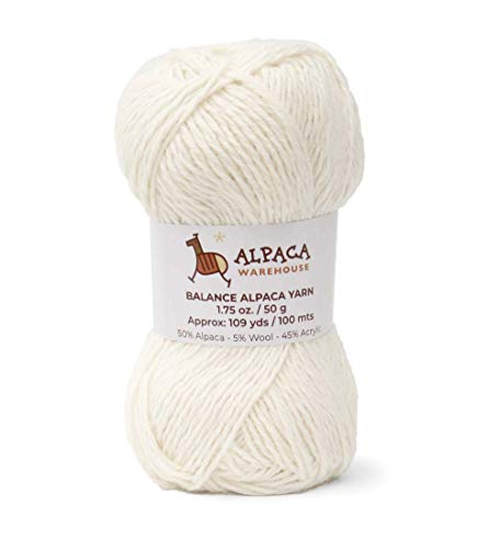 Blend Alpaca Yarn Wool Set of 3 Skeins DK Weight - Heavenly Soft and Perfect for Knitting and Crocheting (Ivory, DK) - Thumbnail 5