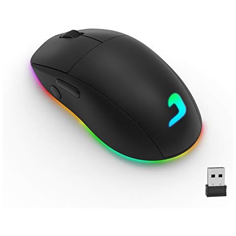Wireless / Wired Dual Mode Gaming Mouse for PC / Computer, Gaming-Grade Wireless Mice with 10000 DPI&True RGB Lighting&6 Programmable Buttons for Pro Gamers Cover