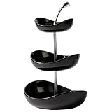 MULTIFONCTIONNEL : Notre ensemble de corbeilles de fruits en céramique contient 3 tailles différentes de bols : grand 23cm, moyen 18cm, petit 14cm. Les différentes tailles de bols peuvent être utilisées pour stocker une variété d'aliments tels que des fruits, des légumes, des bonbons, des collations, des fringales et plus encore. Cela permet non seulement de disposer de suffisamment d'espace de rangement pour les aliments, mais aussi d'utiliser le plateau de fruits séparément.