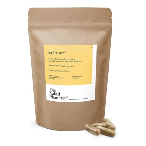 The Naked Pharmacy | Saffrosun Calm | Saffron Supplements with Vitamin B12 | for Sleep, Fatigue & Psychological Balance | 30 Capsules Cover
