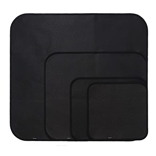 Joyeee BBQ Mat for Under Grill Smoker - 17.7x14.6 Inch Silicone Coated Hearth Mat Heat Resistant to 1000°F - Portable Deck Protector for Outdoor BBQ, Camping, Fire Pit - Easy Clean Reusable