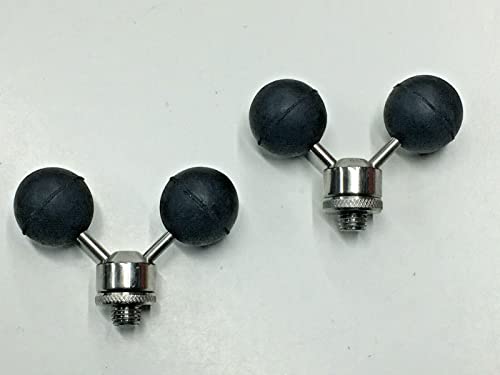 TMC 2 x Twin Rubber Ball Stainless Steel Fishing Rod Butt Rests for Pods/Bank Sticks. Fitted With stainless steel Adjustable locking nut. Carp Tackle, coarse Tackle