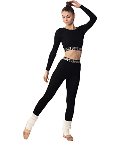 Ensemble loungewear CY avec crop top Love Logo en noir, vert et orange