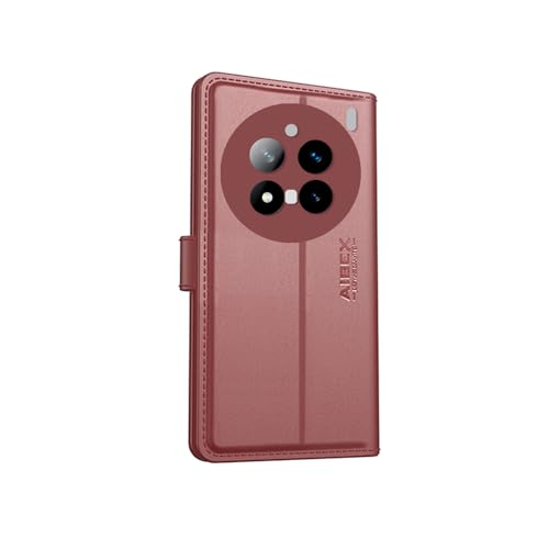 Image of AIBEX Compatible for Vivo X200 PRO 5G Flip Cover Leather Finish with Magnatic Closure | Inside TPU with Card Pockets | Wallet Stand | Complete Protection Flip Case -Brown
