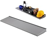 DoubleFill Heavy Duty Solid Shelf Steel Wall Mount Floating Shelf Holds 50 Lbs for Storing Grass Seeds, Fertilizer, Garden Tools, General Supplies(48 x 12 Inches)