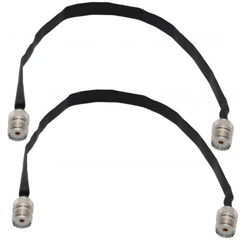 wfsulee 2 cables coaxiales planos SO239 de 15.8 pulgadas para puerta/ventana compatible con UHF hembra a UHF hembra