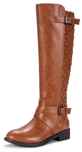 Jeossy Women's Knee High Ridng Boots, Metal Buckle Boot, 950 - Brown, Size 8 US (DJY950 Brown 08)