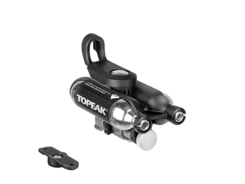 Topeak Ninja Master+ CO2燃料パック、交換可能なケージとフレームマウント、インフレーターとネジ式16グラムのCO2カートリッジ2個が含まれ、仏式と米式バルブに対応