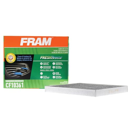 FRAM Fresh Breeze Cabin Air Filter Replacement for Car Passenger Compartment w/ Arm and Hammer Baking Soda, Easy Install, CF10361 for Select Chevrolet, Pontiac and Saturn Vehicles