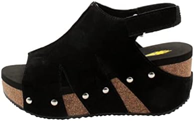 VOLATILE Women's Wedge Sandal, Black, 8 | Image 7
