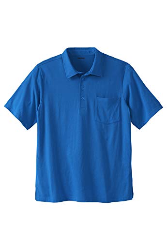 KingSize Men's Big & Tall Lightweight Jersey Polo - 5XL, Royal Blue
