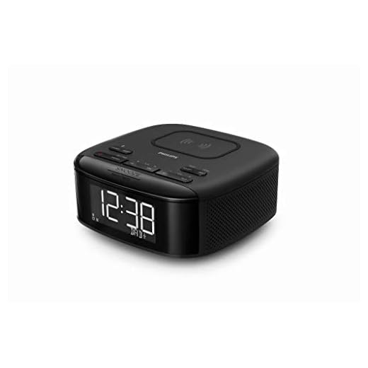 Philips Audio R7705/10 Radio-Réveil avec Chargement sans Fil Qi pour Téléphone (Radio Dab+/FM, Bluetooth, Double Alarme, Synchronisation Automatique de L'heure, Batterie de Secours) - Modèle 2020/2021