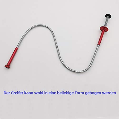 VASTOOLS Flexibler Krallengreifer mit Magnetstab /71cm, 2-in-1 Biegsam Magnetheber, 4-Finger Greifer, Rostfreier Flexibler und Steif Schaft