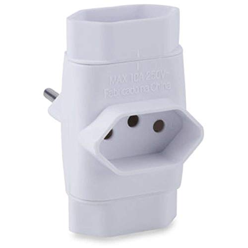 Adaptador Para Tomada Pino Multiplicador Tripolar Branco, Force Line, 0180100004