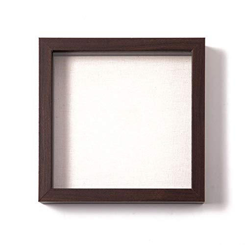 Muzilife 8x8 Shadow Box Picture Frame with Linen Board - Deep Wood