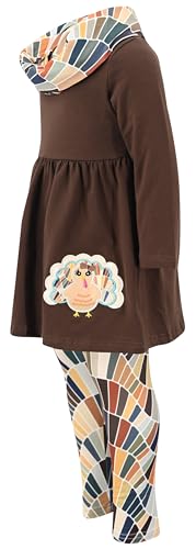 Image of Unique Baby Girls Kids Toddler 3pc Outfit Set Long Sleeve Lightweight Tunic Top Leggings and Scarf