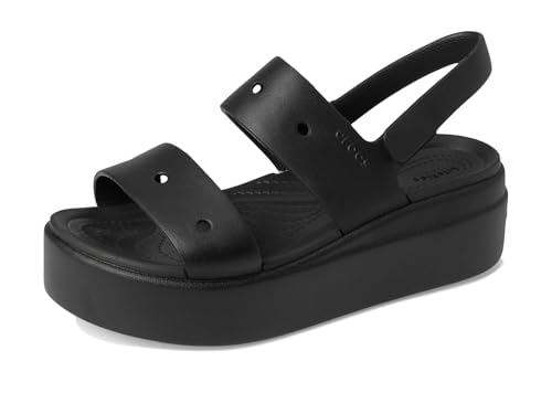 Crocs Womens Brooklyn 4U Low Wedges Black 7 Medium