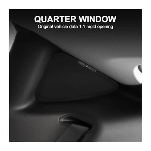 Parasol Ventanilla Coche para Tesla Model 3 Y red triangular de bloqueo de luz 2 piezas 4