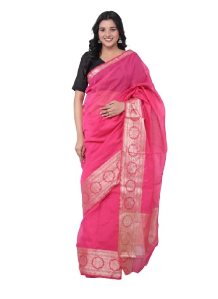rajglobal Kota Doria Broad Zari Cotton Blend Saree with Unstitched Blouse-picture-30