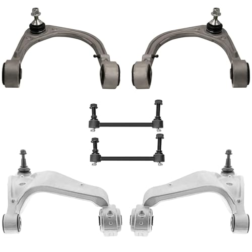 Image of Detroit Axle - RWD Front End Kit for 2008 2009 2010 2011 2012 2013 2015 Cadillac CTS, 4 Upper Lower Control Arms with Ball Joint 2 Sway Bars Replacement