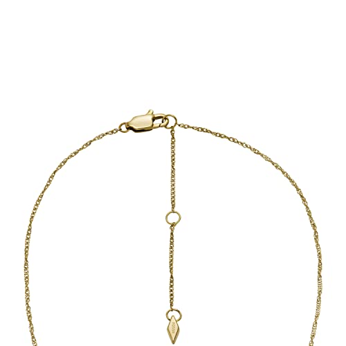 Image of Fossil Women's Gold-Tone Stainless Steel Pendant Chain Necklace for Women