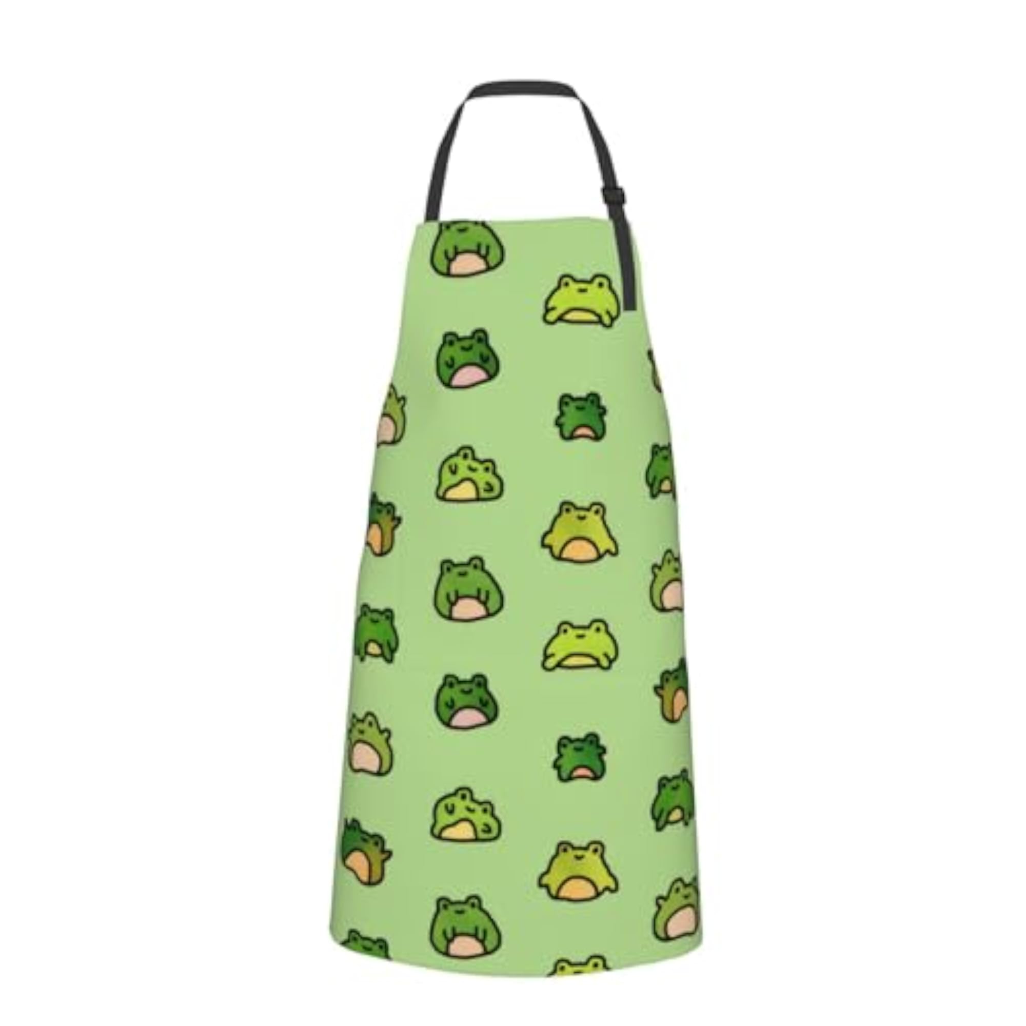 Cute Funny Frog Apron for Cooking, Adjustable Neck Strap