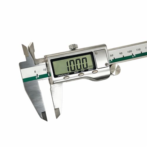 Image of Digital Vernier Caliper 150mm (6 Inch) Stainless Steel, LCD Display, Inch /mm Conversion, High Accuracy Measuring Tool for Engineering, Jewelry & DIY (platinum caliper)