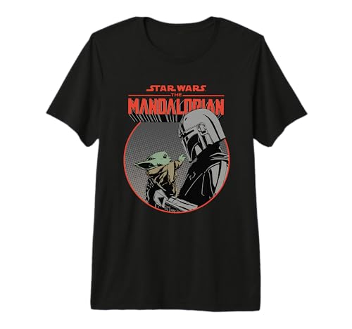 T-shirt Star Wars Mando and the Child en coton premium coupe droite originale