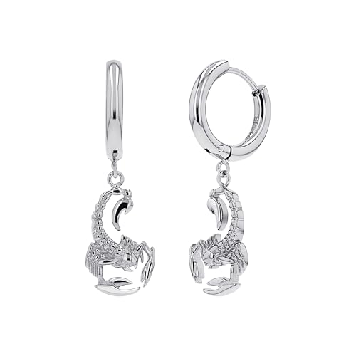 Scorpions by Amor Boucles d'oreilles créoles en acier inoxydable Unisexe Pour homme et femme Idée cadeau Livré dans une boîte à bijoux, Normal, Acier...