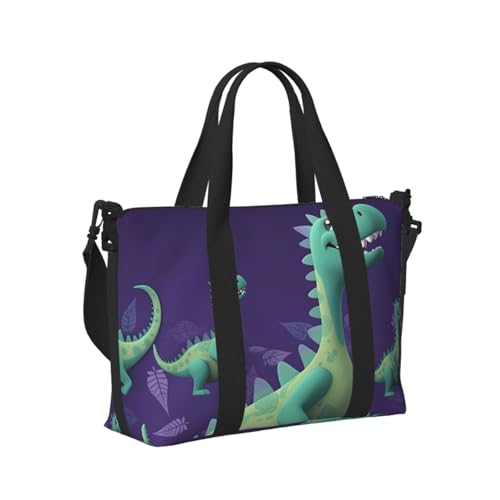 Travel Duffel Bag for Women, Large Shoulder Weekender Overnight Bag, Sport Gym Bag for Men, Carry On Tote Bags, Cartoon dinosaur Luggage Bag for Travel Essentials2